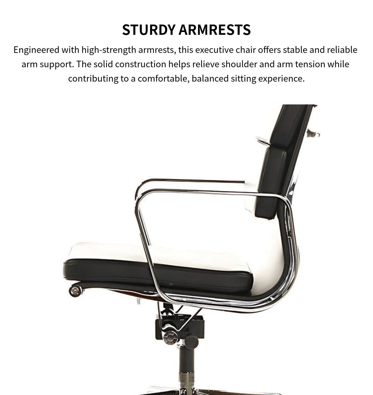 Ergonomic Office Chair 19 in Wide with Lumbar Support for Executive Office — Detail image 4