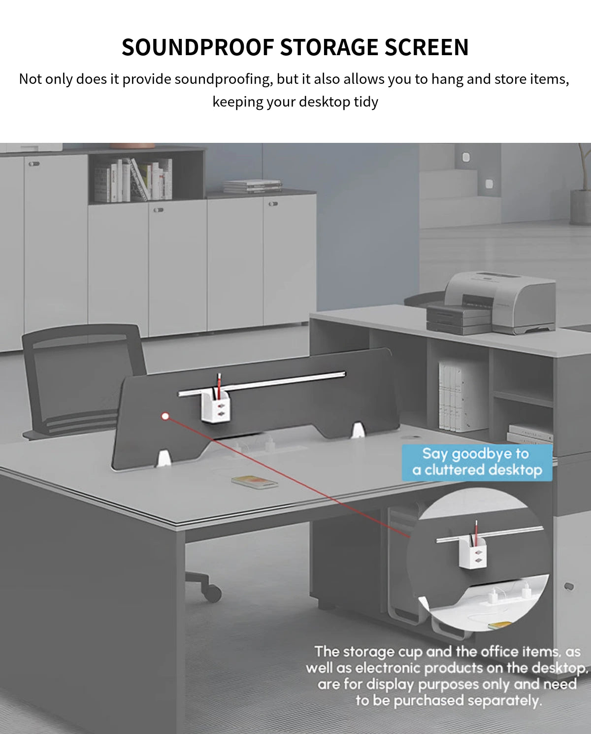 Office Desk with Privacy Panel & Lock — Detail image 4