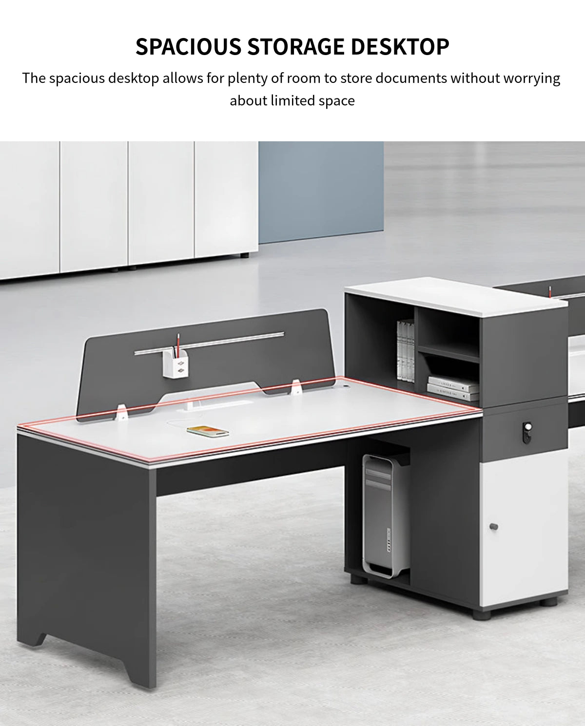 Office Desk with Privacy Panel & Lock — Detail image 5