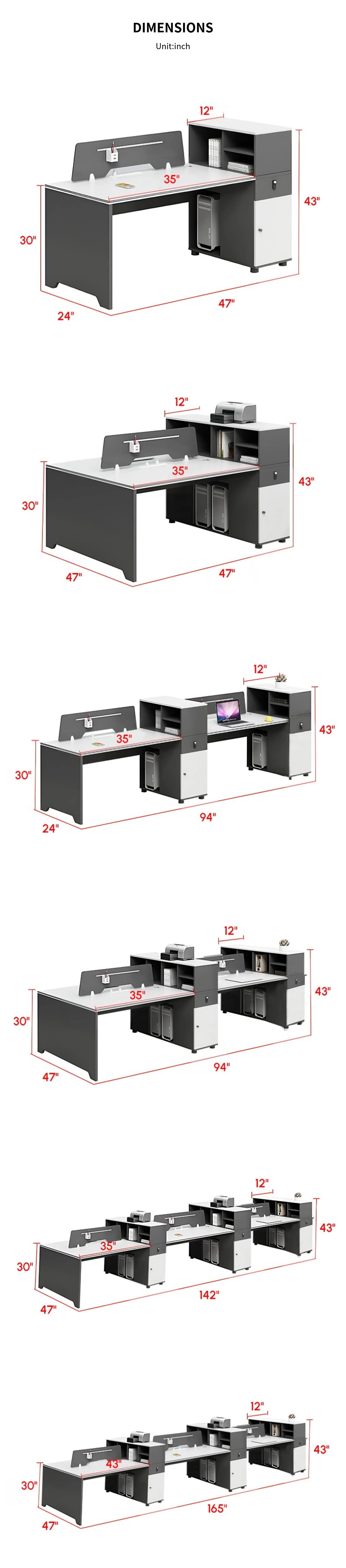 Office Desk with Privacy Panel & Lock — Detail image 12