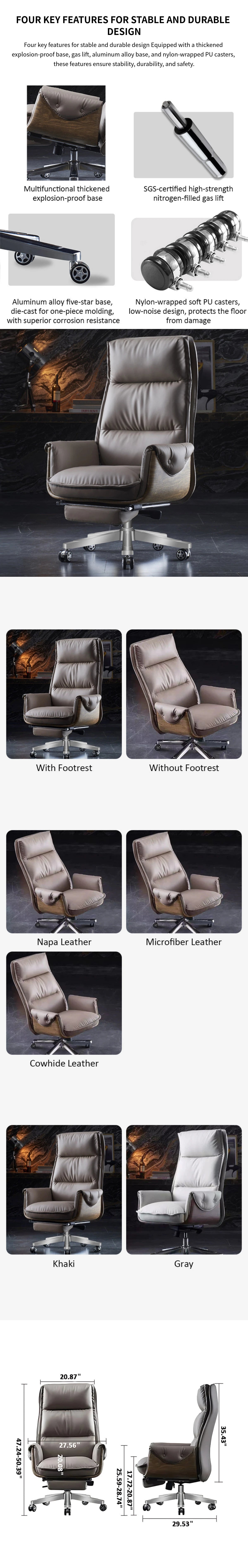 Nappa Leather Executive Office Chair — Detail image 7