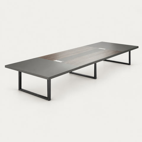Modern Conference Table 79-236 in Wide (6.6-19.7 ft) with Cable Management - 110" L x 47" W x 30" H / Without Weight-bearing Box
