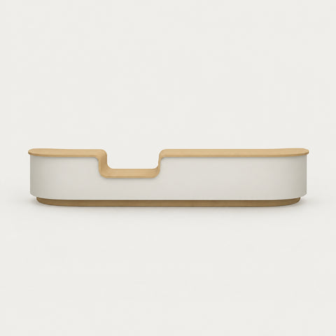 U-Shaped Reception Desk 63-236 in Wide with File Drawers & Lumbar Support for Office Lobby - 197" L x 24" W x 30" H（U-shaped groove）