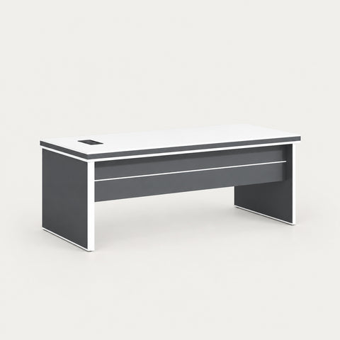 Modern Executive Desk with Cable Management & File Drawers for Home Office - 55" L × 31" W × 30" H (Desk) / Without Cabinet