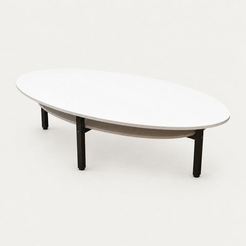 Oval Conference Table 47-94 in Wide (3.9-7.8 ft) with Lumbar Support for Meeting Room - 94" L x 47" W x 31" H / White