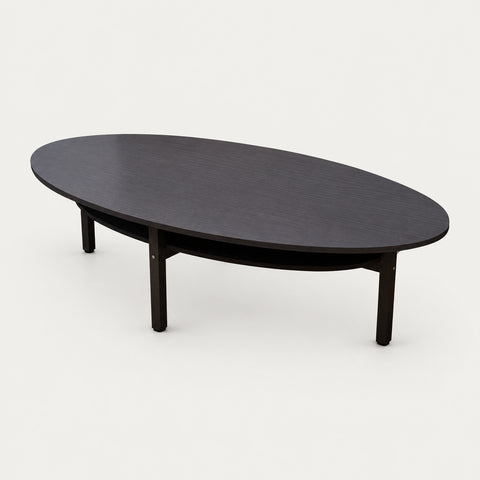 Oval Conference Table 47-94 in Wide (3.9-7.8 ft) with Lumbar Support for Meeting Room - 94" L x 47" W x 31" H / Dark Walnut