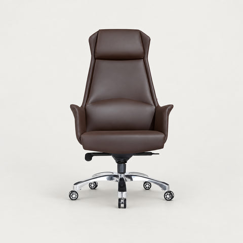 Modern Executive Desk 22-126 in Wide with Curved & Cable Management for Home Office - 22" L x 21" W x 47" H (Chair) / Coffee / Chair