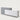 Modern Reception Desk 47-126 in Wide with Lumbar Support for Office Lobby - 47" L x 24" W x 39" H / Gray with White / Inside View - Right Side Higher