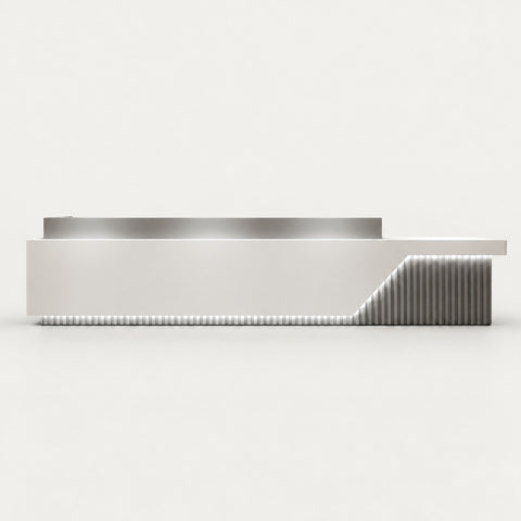 Salon Reception Desk 31-157 in Wide with Dual-Tone, LED Lighting & Keyboard Tray for Salon - 31" L x 24" W x 39" H / White + Gray
