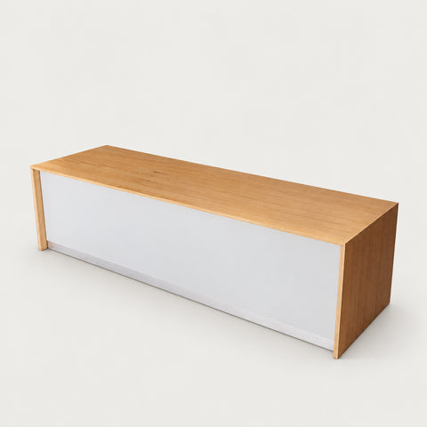 Rectangular Reception Desk 47-94 in Wide with File Drawers, Keyboard Tray & Lockable - 47" L x 24" W x 31" H / Natural