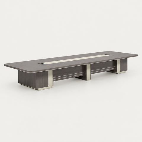 Curved Conference Table 79-315 in Wide (6.6-26.2 ft) with Cable Management - 142" L x 71" W x 30" H