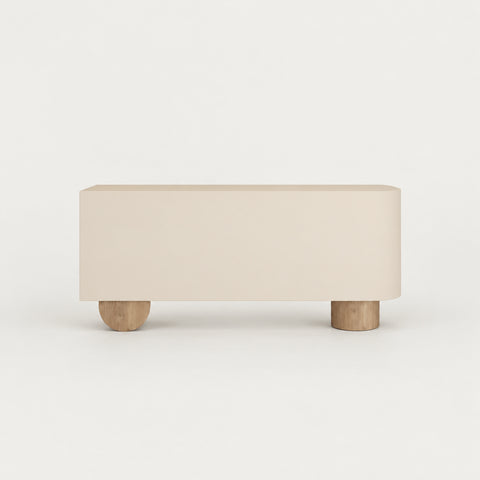 Round Reception Desk 39-118 in Wide with File Drawers, Maple & Lumbar Support for Salon - 94" L x 24" W x 39" H / Beige / Single-Tier Counter