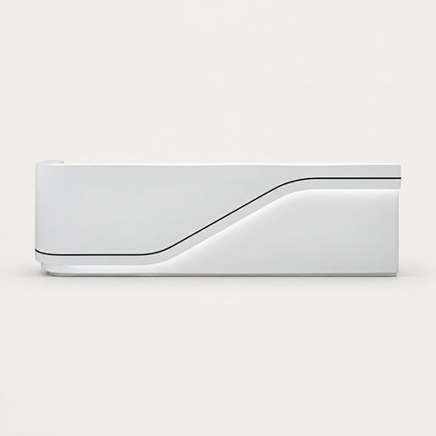 L-Shaped Reception Desk 31-197 in Wide with Dual-Tone, Keyboard Tray & File Drawers - 87" L x 24" W x 39" H / White