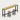 Rectangular Office Desk 39-216 in Wide with Solid Wood for Home Office - 39" L x 16" W x 39" H Desk + Two stools / Light Walnut + Black Frame