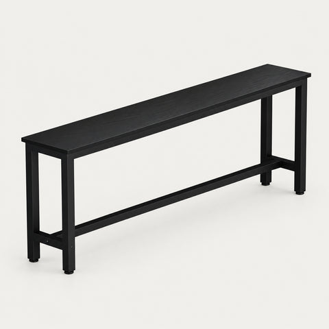 Rectangular Office Desk 39-216 in Wide with Solid Wood for Home Office - 216" L x 16" W x 39" H Desk (Customizable) / All-Black