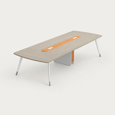 Rectangular Conference Table 71-165 in Wide (5.9-13.8 ft) with Lumbar Support - 126" L x 47" W x 30" H / White Legs