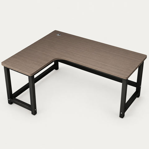 L-Shaped Office Desk 47-71 in Wide with Cable Management for Home Offi - 63" L x 31" W x 29" H / Gray Oak / Left Corner