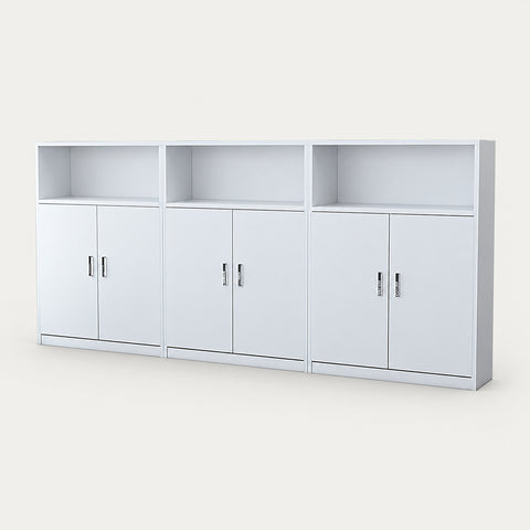 File Cabinet 47 in Tall with Lockable for Office - 94" L x16" W x 47" H / White