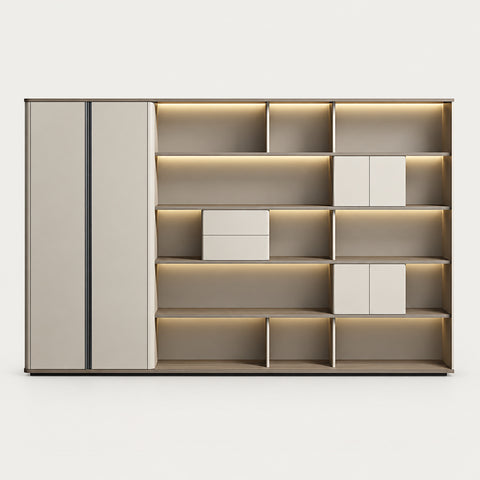 File Cabinet 79 in Tall with File Drawers for Office - 126" L x 16" W x 79" H