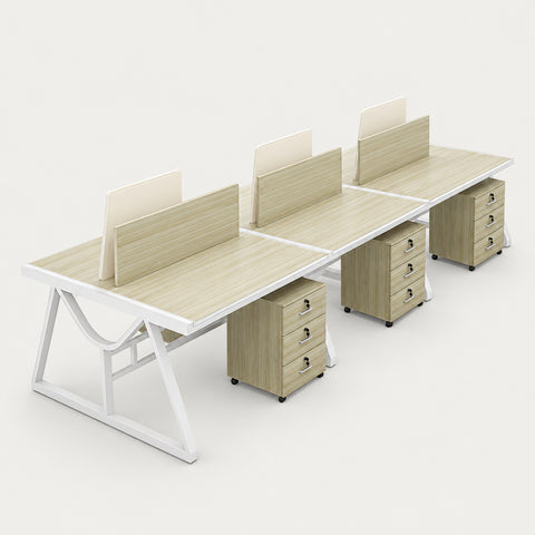 Display Storage Cabinet 30 in Tall with Lockable, Modular & Portable for Home Office - 142" L x 47" W x 30" H / Maple / White Frame