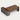 L-Shaped Executive Desk with Side Storage, Lumbar Support & Privacy Pa - 71" L x 55" W x 30" H / Brown + Dark Gray / Desk / Side Cabinet on the Right