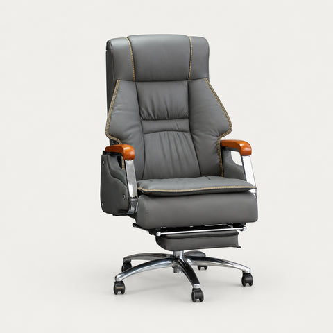 Mesh Ergonomic Office Chair 20 in Wide with Lumbar Support, Height-Adjustable & Solid Wood - 21" L x 20" W x 46" H / Gray / Steel Legs