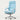 Modern Executive Desk with Lumbar Support, Swivel & Round for Home Office - Aluminum alloy legs / Blue / Without Footrest