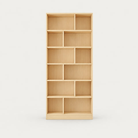 File Cabinet 87-94 in Tall with Solid Wood, Adjustable Shelves & Modular for Office - 35" L x 12" W x 87" H / Maple