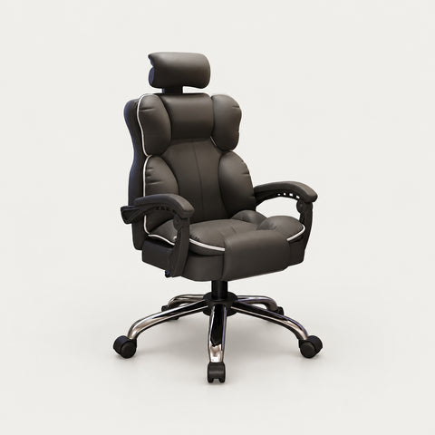 Gaming Office Chair with Reclining, Lumbar Support & Portable for Gaming Setup - Black / Without Footrest / Tech Fabric