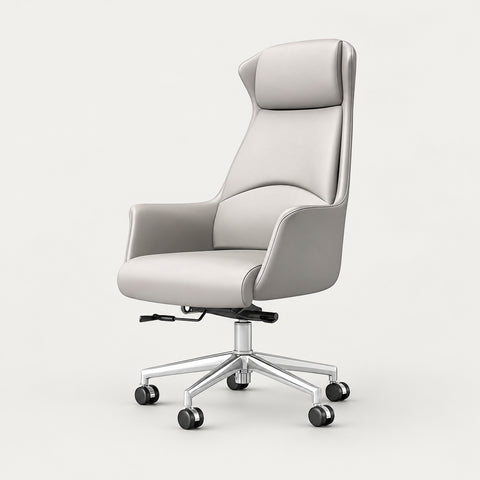 Ergonomic Office Chair 19 in Wide with Swivel & Lumbar Support for Executive Office - 20"L x 19"W x 48"H / Gray Chair