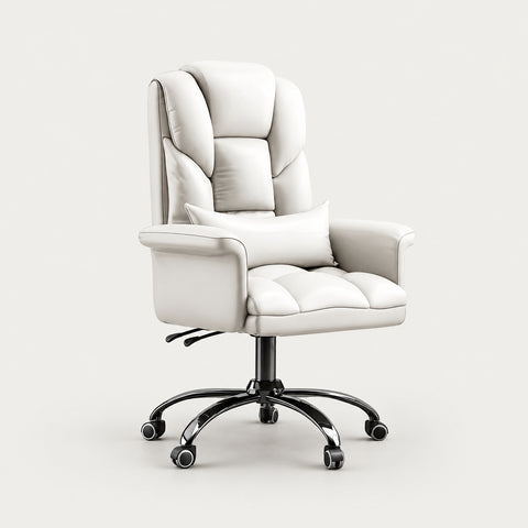 Ergonomic Office Chair 20 in Wide with Lumbar Support for Executive Office - 20"L x 20"W x 45"H / White Chair