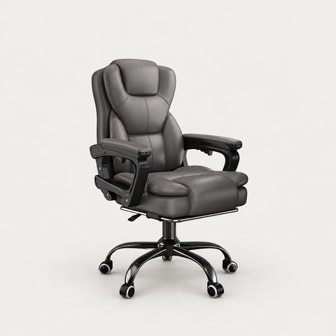 Mesh Ergonomic Office Chair with Curved, Breathable Mesh & Lumbar Support - Gray / Without Adjustable Headrest + Without Footrest