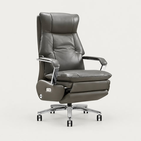 Ergonomic Office Chair 27 in Wide with Reclining & Lumbar Support for Executive Office - 25" L x 27" W x 46" H / Gray