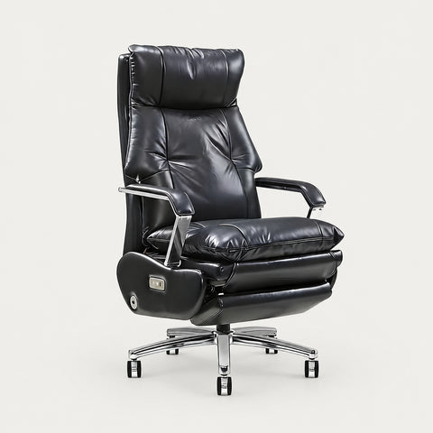 Ergonomic Office Chair 27 in Wide with Reclining & Lumbar Support for Executive Office - 25" L x 27" W x 46" H / Black