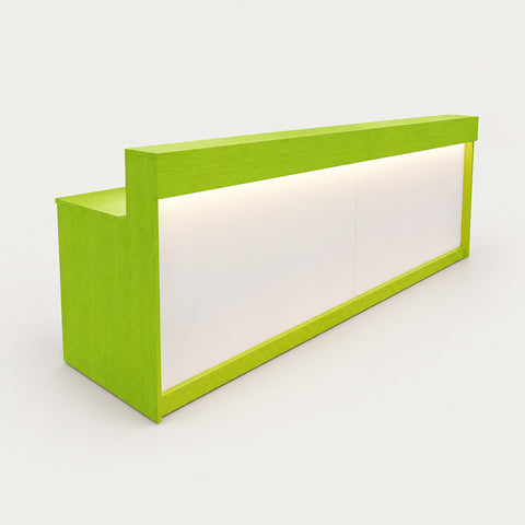Rectangular Reception Desk with Dual-Tone, Keyboard Tray & File Drawers for Hotel Lobby - 55" L x 24" W x 39" H / Green / Regular Type