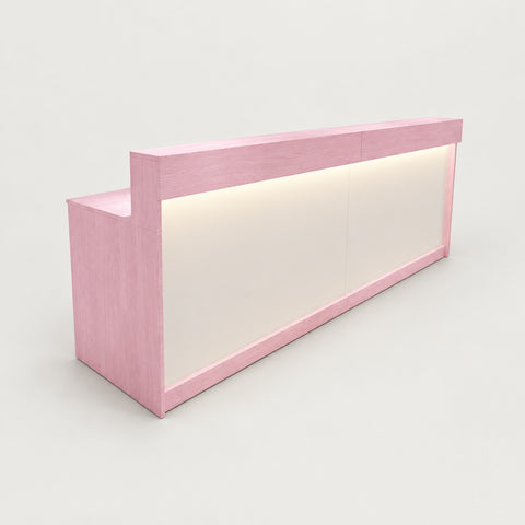 Rectangular Reception Desk with Dual-Tone, Keyboard Tray & File Drawers for Hotel Lobby - 55" L x 24" W x 39" H / Pink / Regular Type