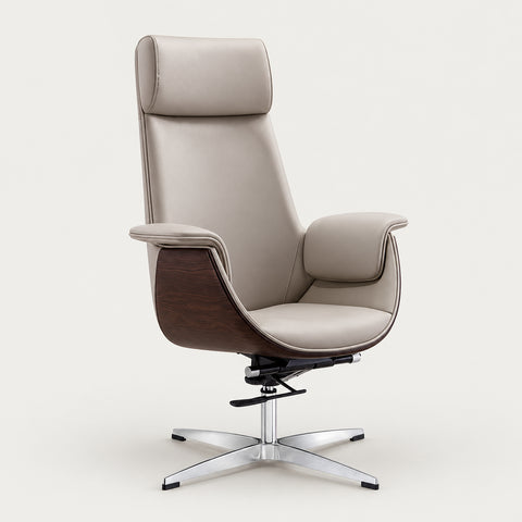 Executive Office Chair, Reclining - 31" L x 16" W x 50" H / Fixed legs / Gray