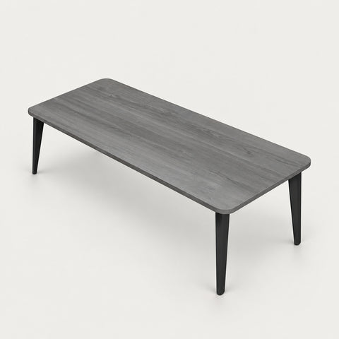 Curved Conference Table 63-189 in Wide (5.2-15.8 ft) for Meeting Room - 71" L x 31" W x 30" H / Black Desk Legs / Gray Black Oak