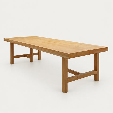 Modern Conference Table 47-118 in Wide (3.9-9.8 ft) with Lumbar Support for Boardroom - 71" L x 31" W x 30" H / Natural / Conference Table
