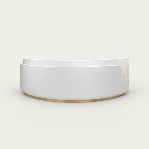 U-Shaped Reception Desk 79-118 in Wide with File Drawers for Salon - 94" L x 24" W x 39" H / White