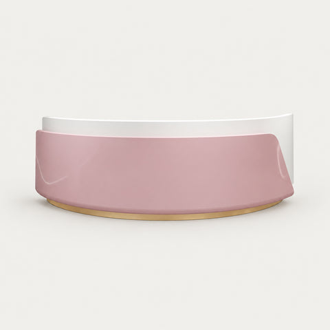 U-Shaped Reception Desk 79-118 in Wide with File Drawers for Salon - 79" L x 24" W x 39" H / Pink