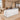 White reception desk with gray L-shaped counter in the same office, 45-degree view