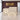Beige reception desk with circle and semicircle LED recesses in office - front view