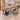 Charcoal and taupe wood conference table in the same office, 45-degree view