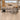 Charcoal and taupe wood conference table in an office, front view
