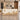 Ivory stepped oak wave reception counter front view in a furnished office