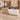 Modern Reception Desk with Dual-Tone, Solid Wood & File Drawers for Office Lobby — 45 degree view in a commercial office