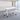 Single white mobile training table without a modesty panel, with curved white frames and four casters in the office, full room view