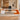 White and orange executive desk in an office, front view