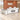 White and gray marble L-shaped reception desk in office - 45 degree view